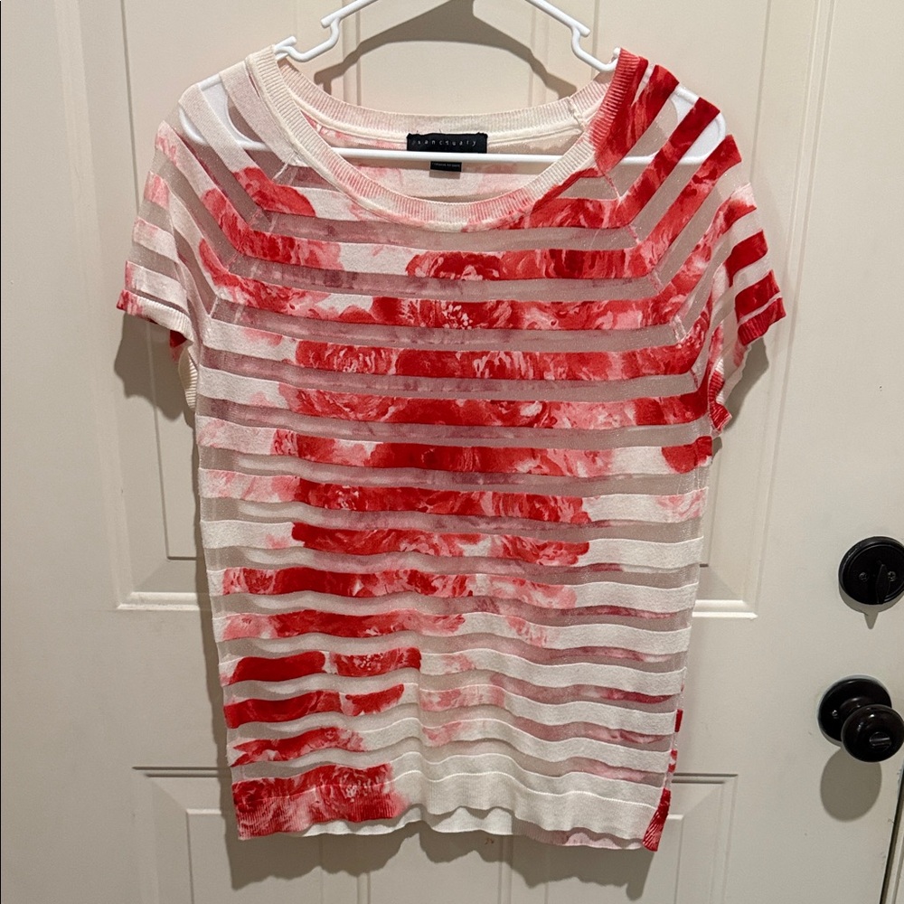 Sanctuary Red and White Striped Short Sleeve Tee